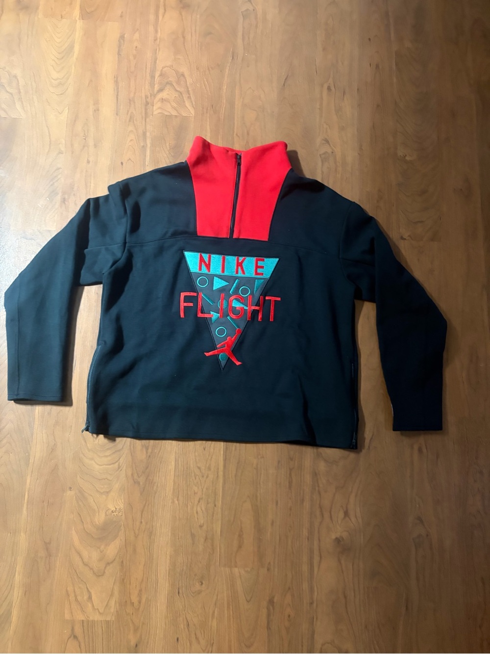 Nike Black and Red Flight Quarter-Zip Pullover